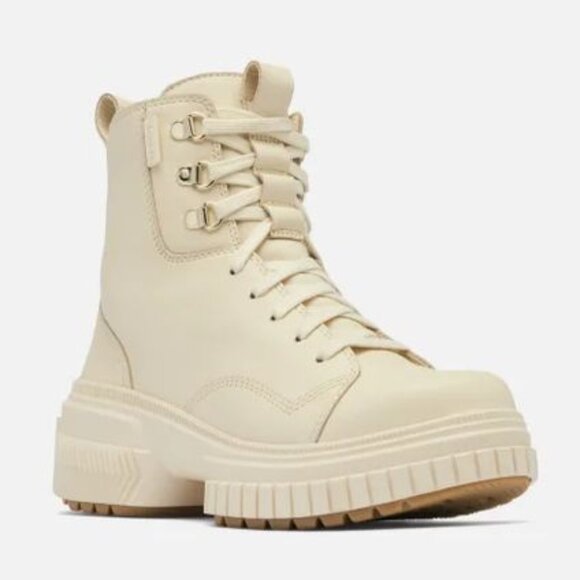 Sorel Women's ONA AVE Waterproof Lace Boot in Honey White Sea Salt